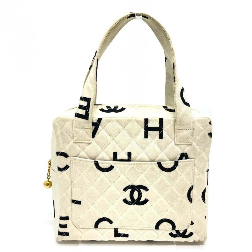 CHANEL Black Canvas Logo Tote Bag - Picture 2 of 13